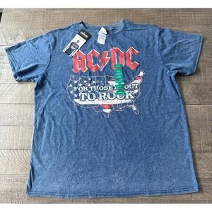 NWT AC/DC Blue Americana Tee Size Large